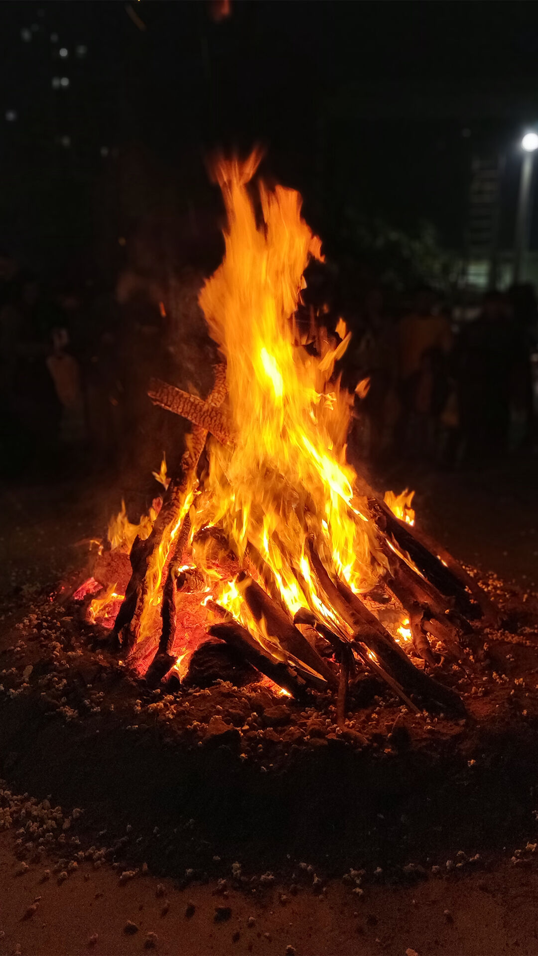 A bonfire for lohri celebration