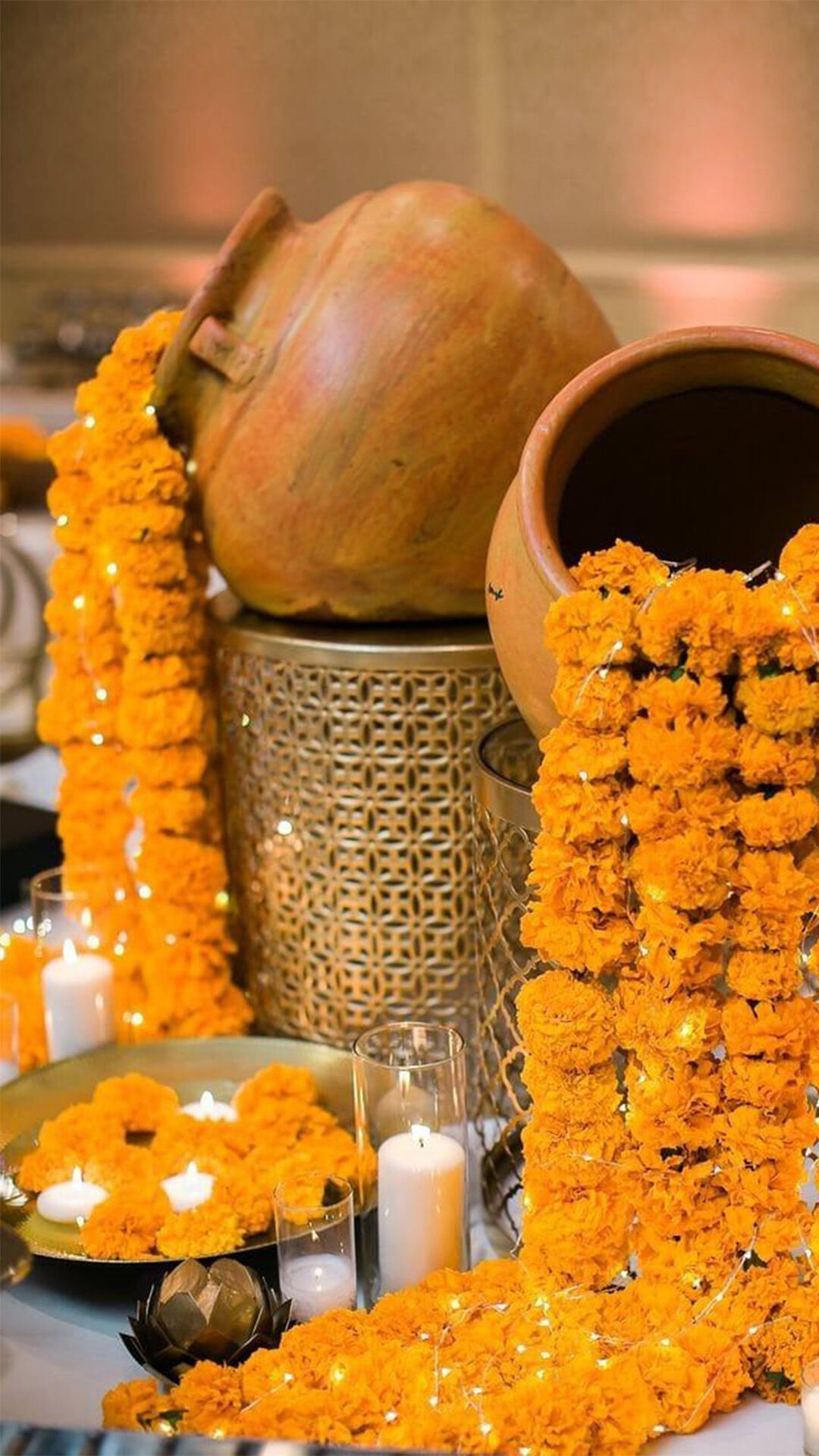 A homemade flower decoration for festivals