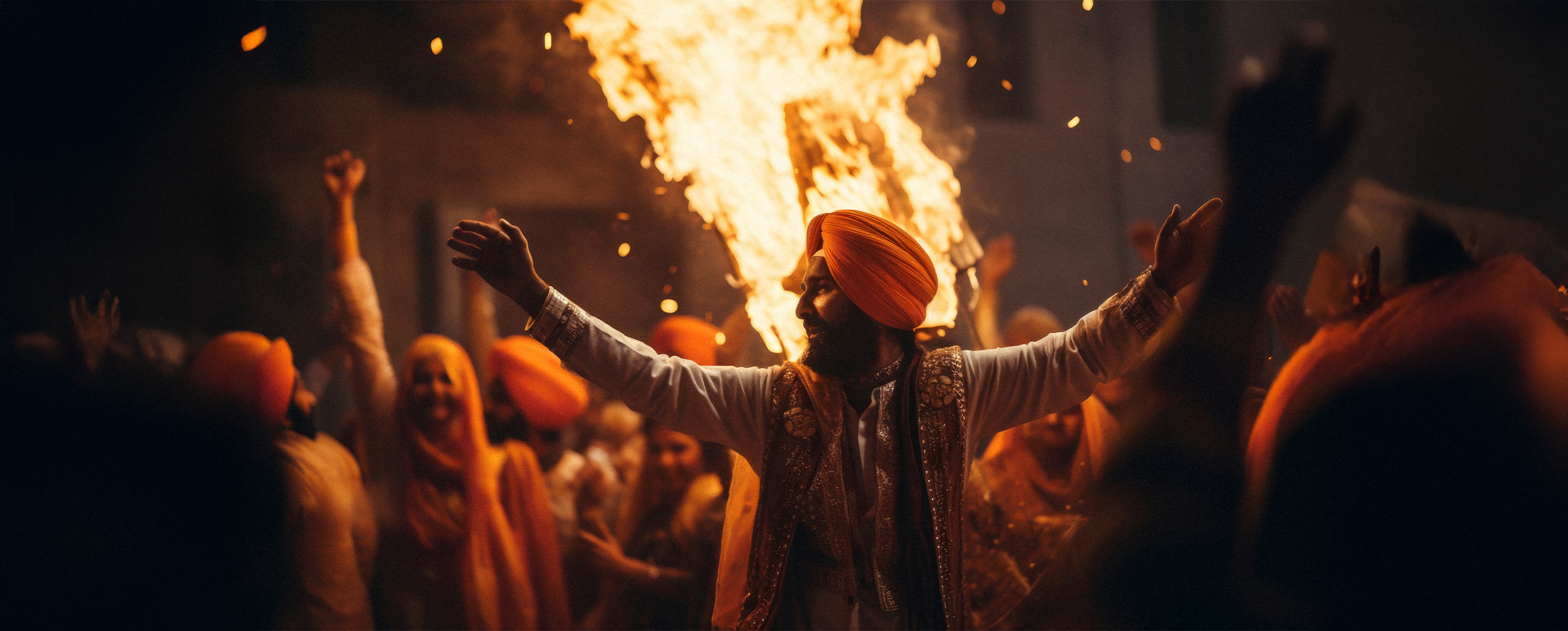 A punjabi man dancing and enjoying in lohri celebration A punjabi man dancing and enjoying in lohri celebration
